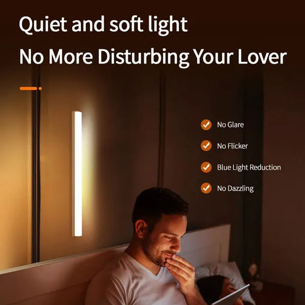 Wireless LED Motion Sensor Night Light USB Rechargeable Bedroom Decor Wall Decorative Lamp For Staircase Cabinet Closet Room
