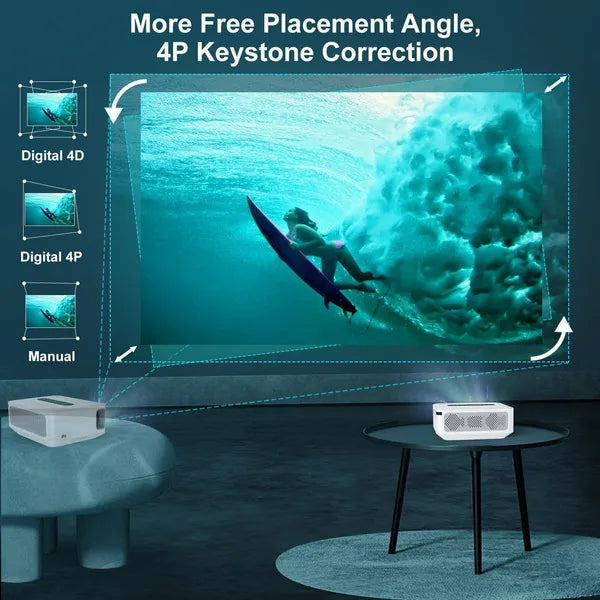 XGODY Smart Projector Native 1080p Android 9.0 5G WiFi HD Projector Support 4K