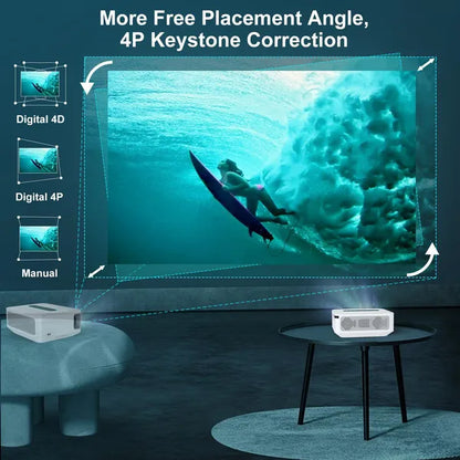 XGODY Smart Projector Native 1080p Android 9.0 5G WiFi HD Projector Support 4K