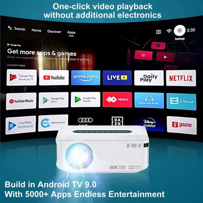 XGODY Smart Projector Native 1080p Android 9.0 5G WiFi HD Projector Support 4K