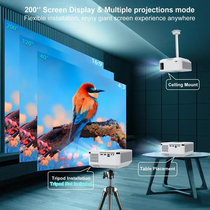 XGODY Smart Projector Native 1080p Android 9.0 5G WiFi HD Projector Support 4K