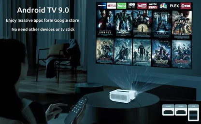 XGODY Smart Projector Native 1080p Android 9.0 5G WiFi HD Projector Support 4K