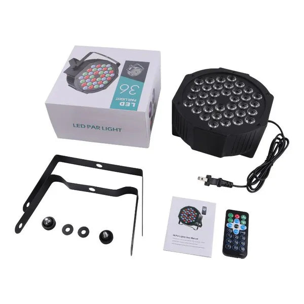 Par Lightning Controller PAR Light 36LEDs RGB with Wireless Remote Sound Activated DMX Control ...