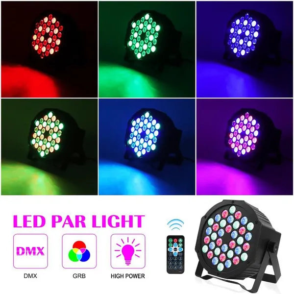 Par Lightning Controller PAR Light 36LEDs RGB with Wireless Remote Sound Activated DMX Control ...
