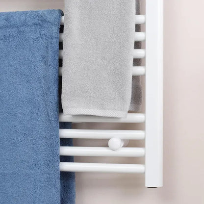 Straight Heated Towel Rail, Hydronic Bathroom Ladder Radiator Towel Warmer For Central Heating 600mm x 700mm, White
