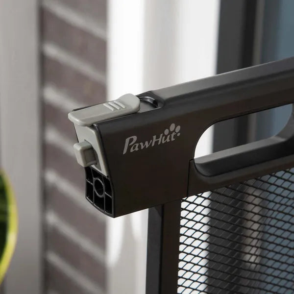 Pressure Fit Safety For Doors Hallways And Stairs Pet Barrier Dog Gate With Auto Close Double Locking Openings 75-82 cm