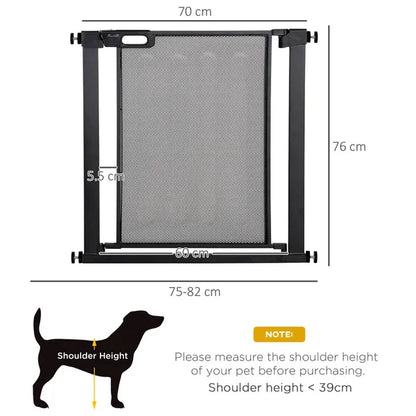 Pressure Fit Safety For Doors Hallways And Stairs Pet Barrier Dog Gate With Auto Close Double Locking Openings 75-82 cm