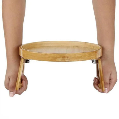Wooden Sofa Settee Armrest Tray Table Clip On Arm For Wide Couches Foldable For Home Eating Drinks Snacks Remote Control Holder