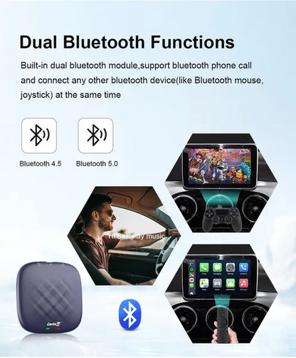 CarlinKit CarPlay Ai Box PLUS Android 12 8G+128G Wireless Android Auto CarPlay Adapter Qualcomm 6125 8-cores Netflix YouTube IPTV 4G LTE