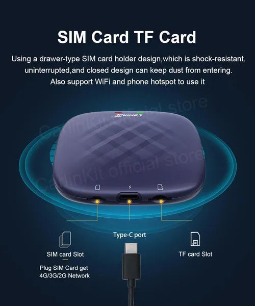 CarlinKit CarPlay Ai Box PLUS Android 12 8G+128G Wireless Android Auto CarPlay Adapter Qualcomm 6125 8-cores Netflix YouTube IPTV 4G LTE