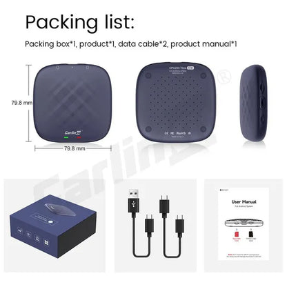 CarlinKit CarPlay Ai Box PLUS Android 12 8G+128G Wireless Android Auto CarPlay Adapter Qualcomm 6125 8-cores Netflix YouTube IPTV 4G LTE