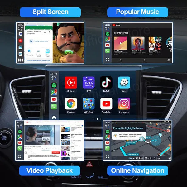 CarlinKit CarPlay Ai Box PLUS Android 12 8G+128G Wireless Android Auto CarPlay Adapter Qualcomm 6125 8-cores Netflix YouTube IPTV 4G LTE