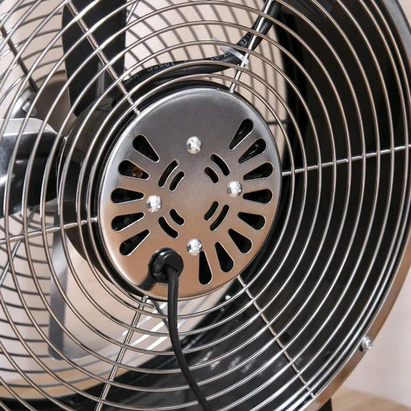 26cm 2-Speed Electric Table Desk Fan W/ Safety Guard Anti-Slip Feet Portable Personal Cooling Fan Home Office Bedroom Black