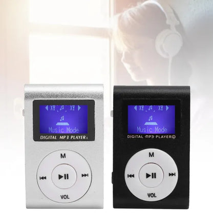 Portable Retro Old School Style MP3 Music Player Mini Clip-Type With LCD Screen Includes 32GB Memory Card