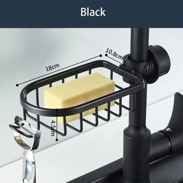 Adjustable Bathroom Faucet Storage Rack Drainage Shelf Kitchen Bathroom Sponge Dish Cloth Sponge Flannel Rack Shower