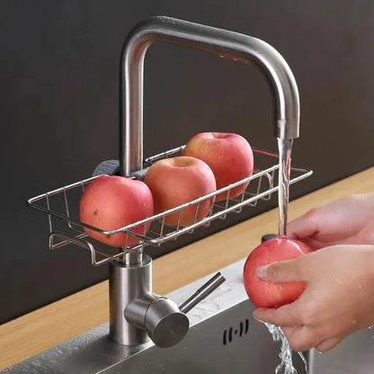 Adjustable Bathroom Faucet Storage Rack Drainage Shelf Kitchen Bathroom Sponge Dish Cloth Sponge Flannel Rack Shower