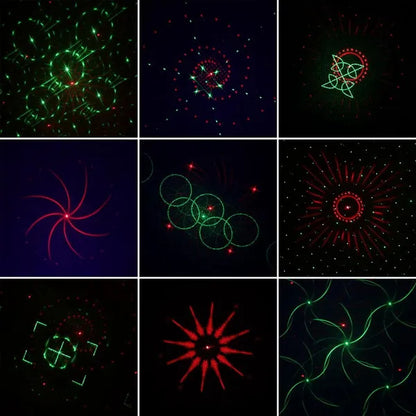 UV Stage Laser Projector - 480 Adjustable Patterns & Sound Activated Strobe Party Light