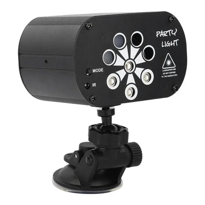 UV Stage Laser Projector - 480 Adjustable Patterns & Sound Activated Strobe Party Light