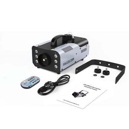 1200W Smoke Machine Fog Machine Stage Haze Effect W/ RGB 6 LEDS Lighting for Play Theater Professional Stage Home Entertainment Halloween Party DJ Nightclub Wedding
