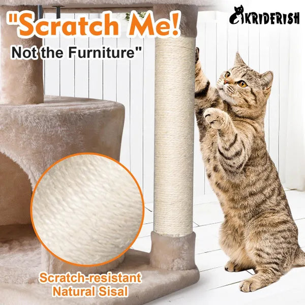 83CM Luxury Large Multi-level Cat Tree Scratching Post Kitten Climbing Tower Activity Centre Cat Toy