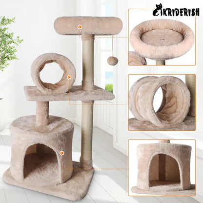 83CM Luxury Large Multi-level Cat Tree Scratching Post Kitten Climbing Tower Activity Centre Cat Toy