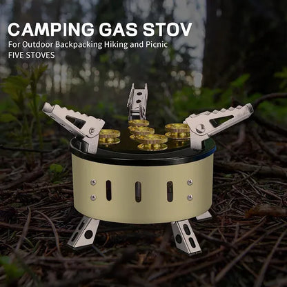 Camping Gas Stove, Adjustable & Folding Outdoor Gas Burner Portable Windproof Backpacking 1300W