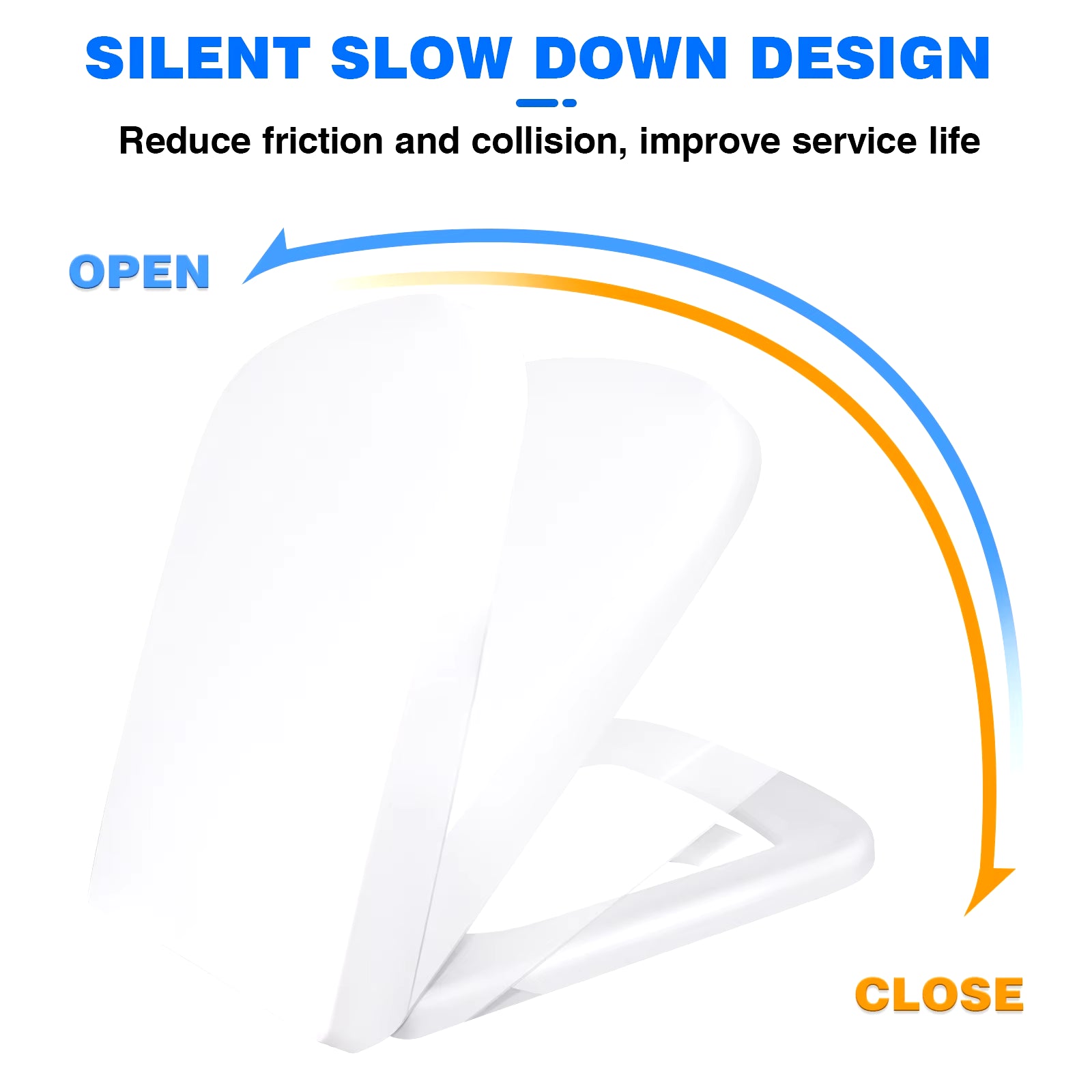 Soft Close White Toilet Seat With Quick Release, Sturdy Duro Plastic Anti-Bacterial Toilet Lid WC Seat