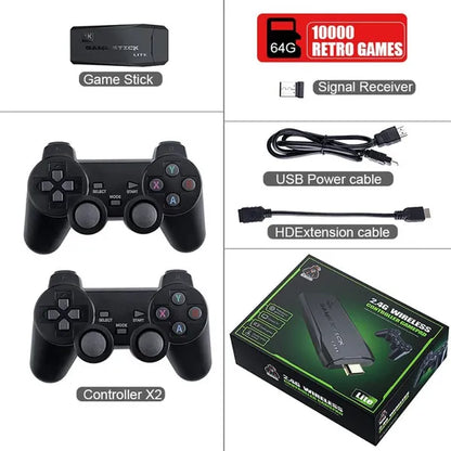Old School Retro Classic Wireless Video Game Console 4K HD TV 64GB -10000 + Vintage Games