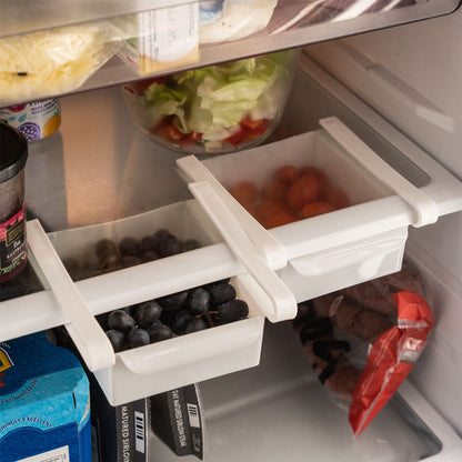 Pukkr Fridge Storage Drawers | Pack of 4 | BPA-Free Plastic | 16x15x7cm | Adjustable Arms | Drainage Holes | Hand Wash | 2-Year Warranty