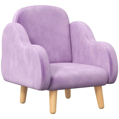 Toddler Kids Children's Armchair Chair Mini Sofa With Arm Rest Wooden Frame Sponge Velvet PP Legs Cloud Shape Ages 1.5-5 Years