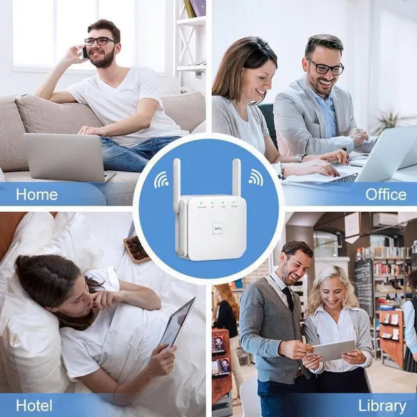 1200Mbps WiFi Repeater 4-Antenna Wi-Fi Amplifier Signal Booster Wireless AP Access Point 2.4GHz 5.8GHz WiFi Range Extender