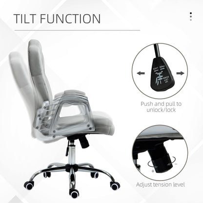 Glamour Velvet-Feel Office Chair | Diamante Back | Thick Padding | Adjustable Tilt | Armrests | 5 Wheels | Height Adjustable 47-57cm | 120kg | Grey