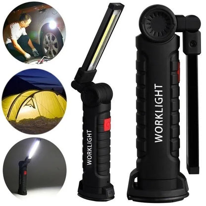 Rechargeable Magnetic LED Emergency Floodlight COB Folding Camping Work Light Strong Flashlight Car Service Lamp Torch