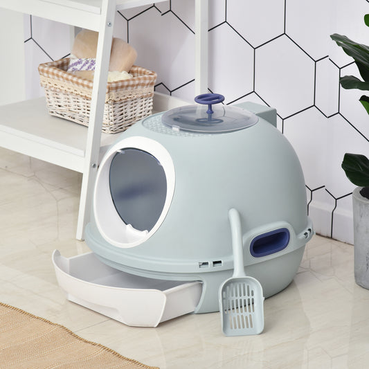 Cat Litter Box With Litter Scoop, Drawer-Type Easy To Clean, Skylight, Light And Easy To Move