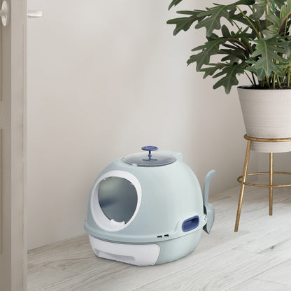 Cat Litter Box With Litter Scoop, Drawer-Type Easy To Clean, Skylight, Light And Easy To Move