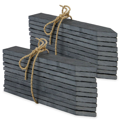 Maison & White Natural Slate Garden Plant Markers | Set of 20 with 2 Chalkstone Pens | 20cm Herb & Vegetable Labels