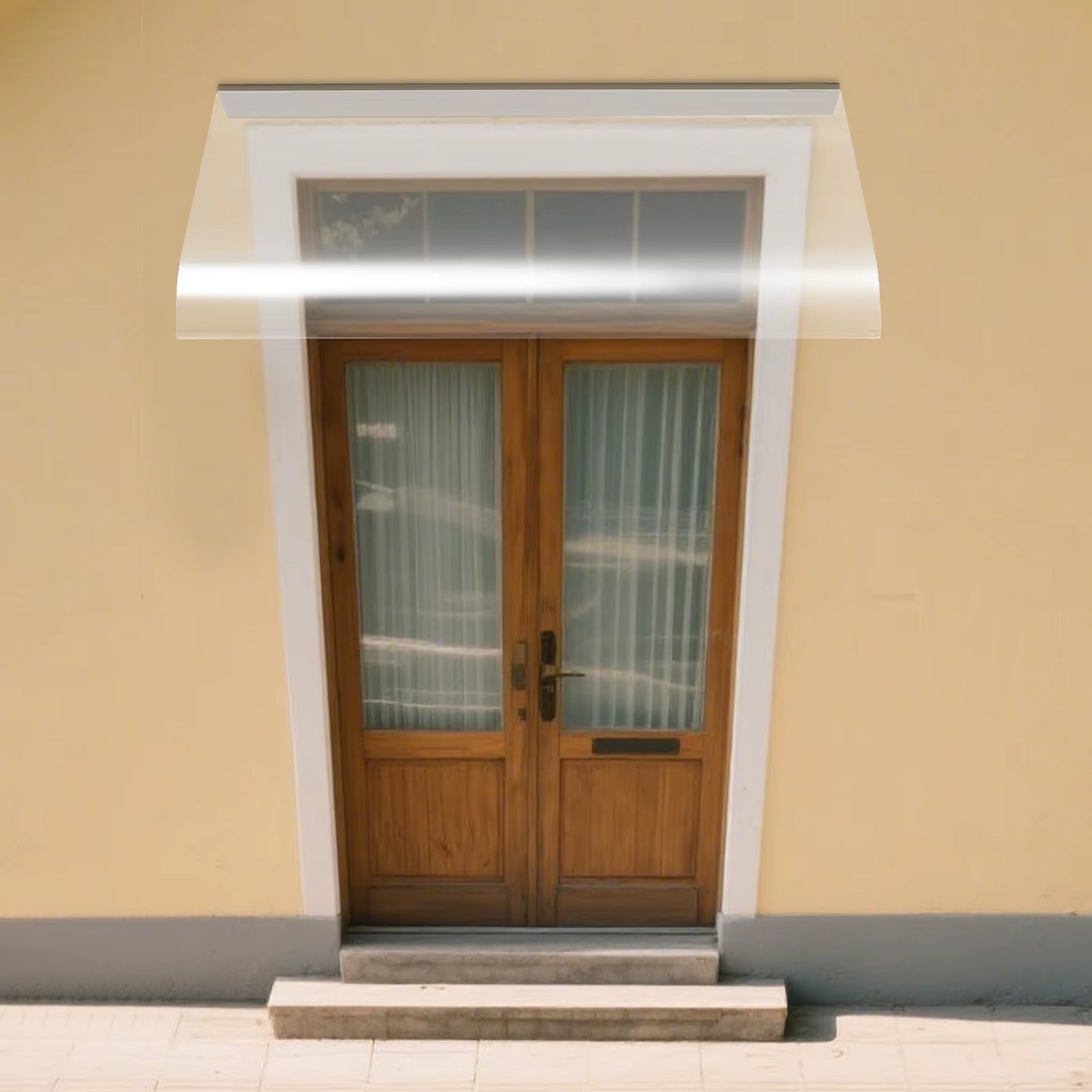 Polycarbonate Outdoor Entrance Awning Patio Canopy, Clear Rain Shelter Cover, Window & Door Canopies