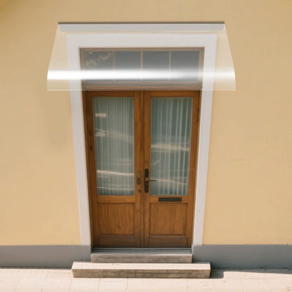 Polycarbonate Outdoor Entrance Awning Patio Canopy, Clear Rain Shelter Cover, Window & Door Canopies