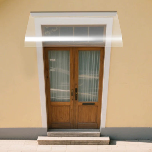 Polycarbonate Outdoor Entrance Awning Patio Canopy, Clear Rain Shelter Cover, Window & Door Canopies