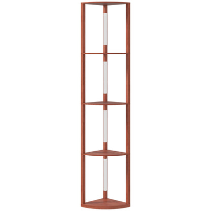 Corner Floor Lamp for Living Room Bedroom with Dimmable Warm White LED Light, Modern Tall Standing Lamp, Brown