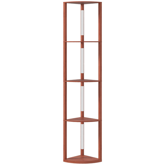 Corner Floor Lamp for Living Room Bedroom with Dimmable Warm White LED Light, Modern Tall Standing Lamp, Brown