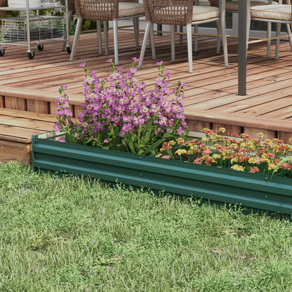 Outsunny 60 x 240cm Galvanised Steel Planter, with Open Bottom