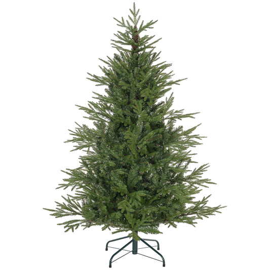 5ft Artificial Christmas Tree with 1724 Tips, Metal Base, Realistic Hinged Xmas Tree, Easy to Assemble, Green