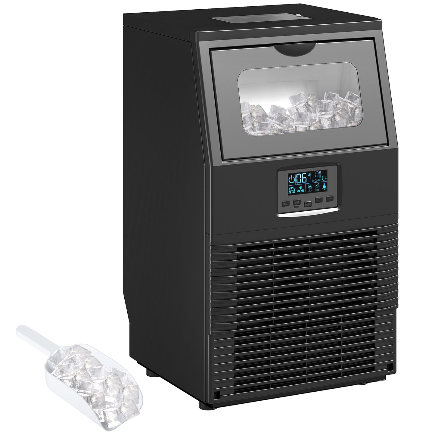 Commercial Ice Maker with 4kg Ice Storage - Black