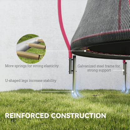 SPORTNOW 10ft Outdoor Trampoline with Enclosure Net, Spring Cover, Pink