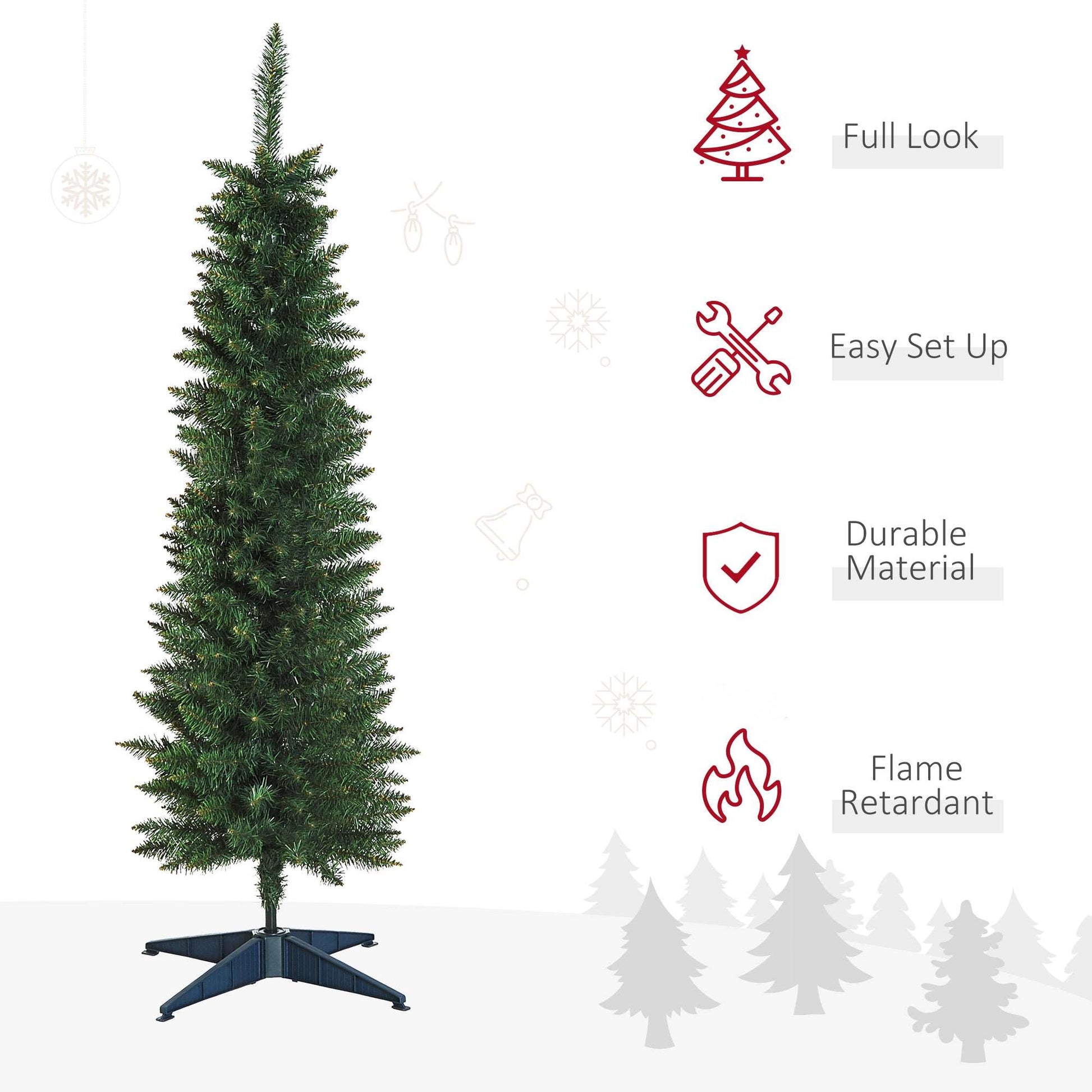 1.5m Artificial Christmas Pine Tree With Plastic Stand-Green