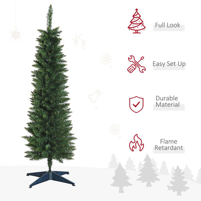 1.5m Artificial Christmas Pine Tree With Plastic Stand-Green