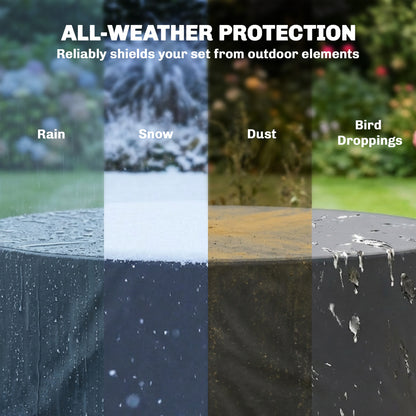 Round Garden Furniture Cover | 420D Oxford | UV30+ | Ø214x70cm | 4 Buckles & Drawstrings | Black