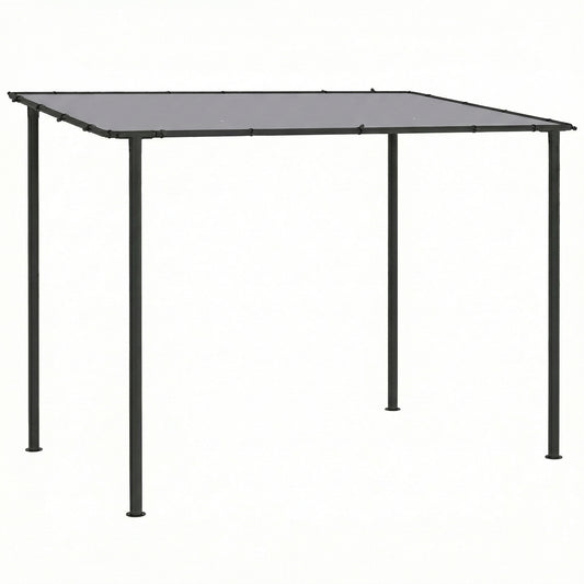 3x1.8m Lean-To Garden Pergola | UPF30+ Canopy | Sloped Roof & Drainage | Metal Frame | Grey