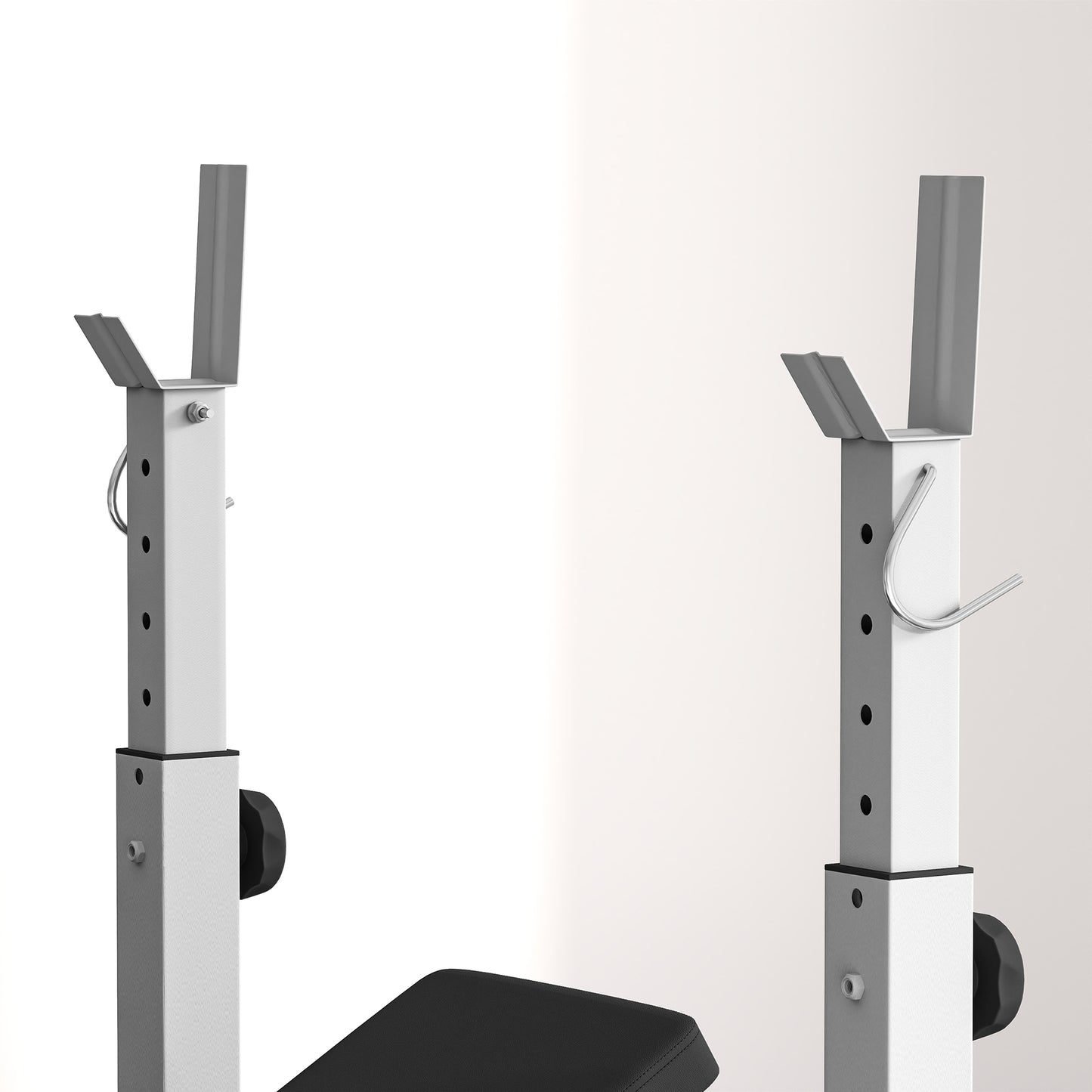 Adjustable Weight Bench with Squat Rack, Heavy Duty Bench Press Rack with Preacher Curl Pad, Leg Developer, Barbell Rack, Butterfly, Home Gym Strength Training Multiuse Workout Bench, Grey